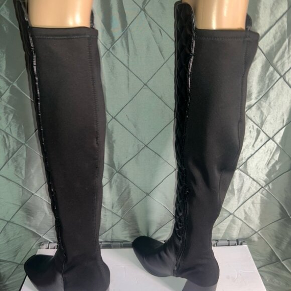 Rogue Womens Long Thigh High‎ Boots Over The Knee Mid Block Heel Zip Up Sz. 8.5 - Picture 5 of 10
